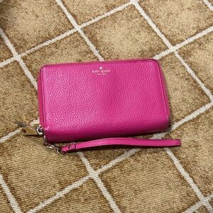 Kate Spade Fuchsia Leather Wristlet